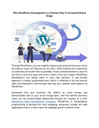 Why WordPress Development is a Smarter Way To Increased Brand Image (1)