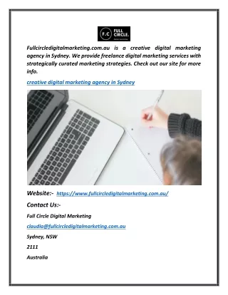 creative digital marketing agency in Sydney | Fullcircledigitalmarketing.com.au