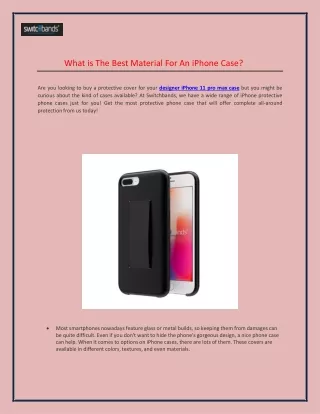 what is the best material for an iphone case