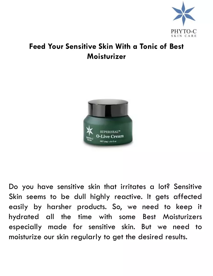 feed your sensitive skin with a tonic of best
