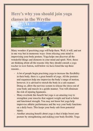here s why you should join yoga classes