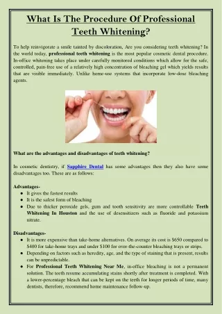 what is the procedure of professional teeth