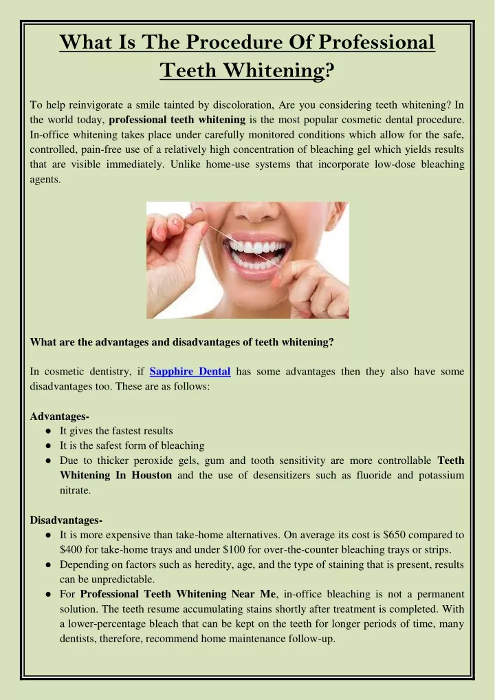 what is the procedure of professional teeth