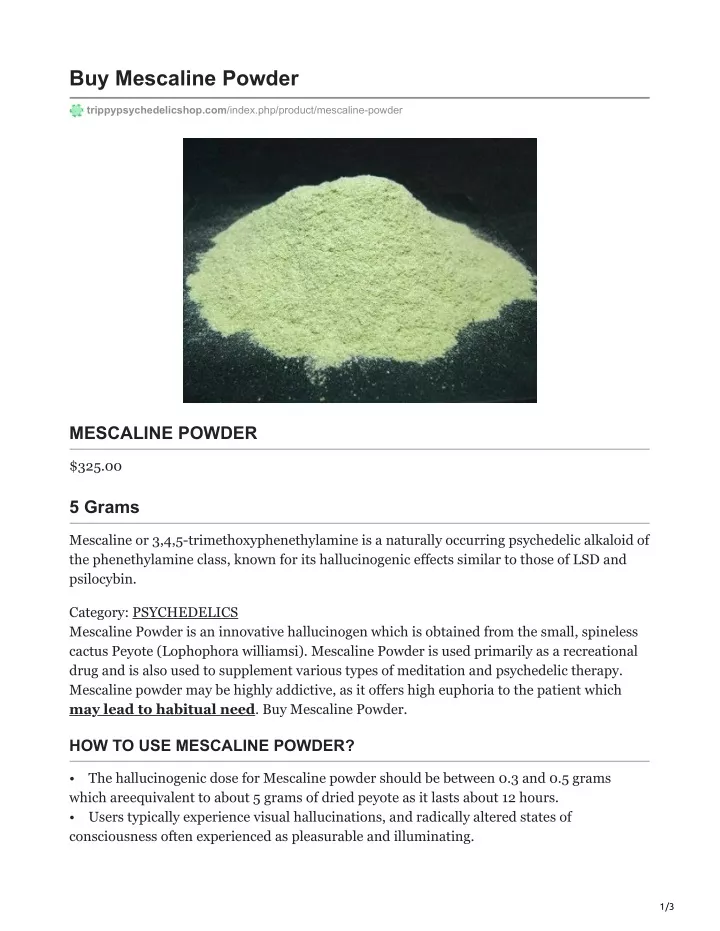 buy mescaline powder