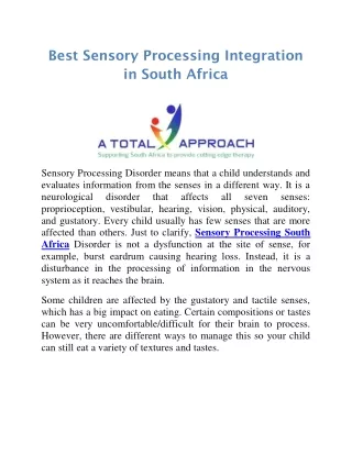 best sensory processing integration in south