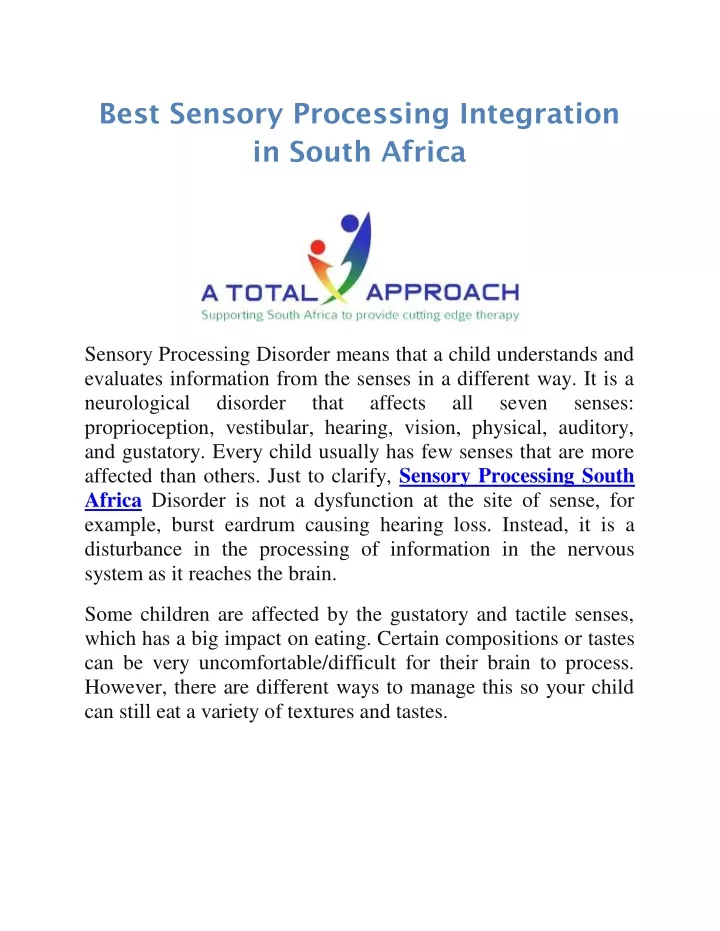 best sensory processing integration in south