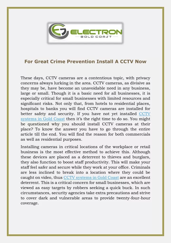 for great crime prevention install a cctv now