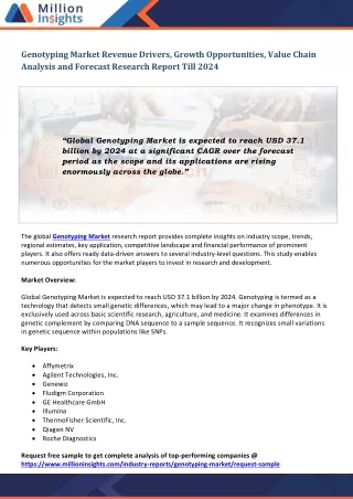 genotyping market revenue drivers growth