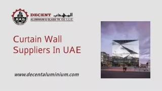 Curtain Wall Suppliers In UAE