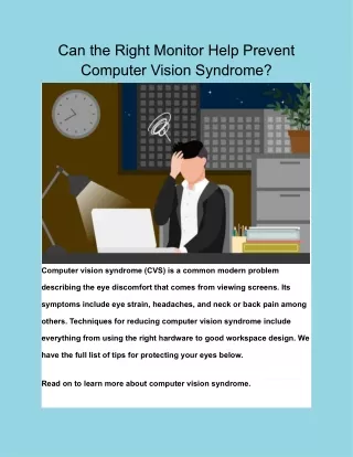 can the right monitor help prevent computer