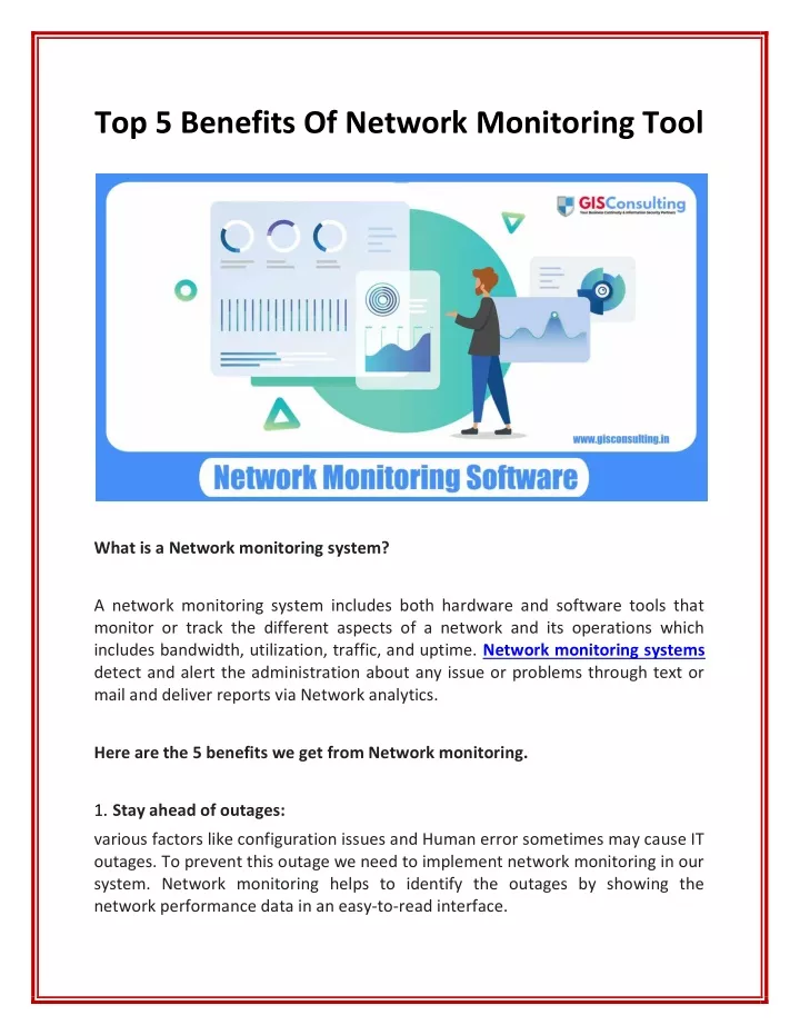 top 5 benefits of network monitoring tool