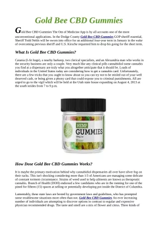 Gold Bee CBD Gummies™ - 100% Effective Way