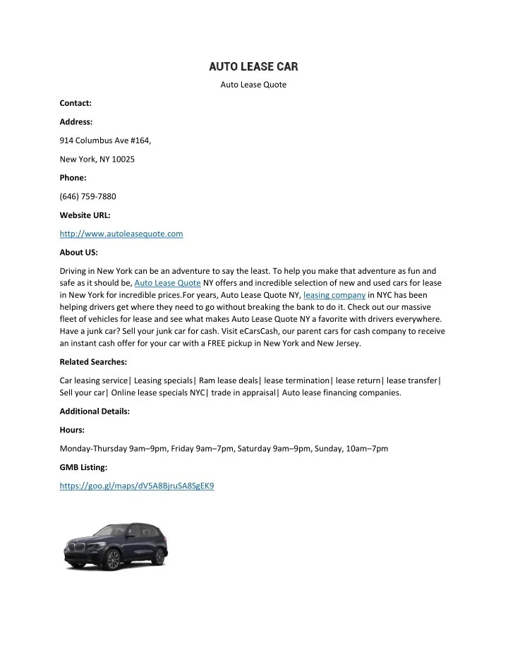 PPT Auto Lease Quote PowerPoint Presentation, free download ID10697814