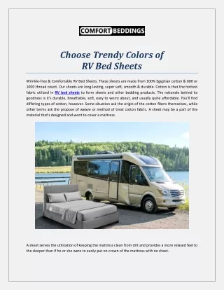 choose trendy colors of rv bed sheets