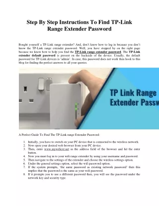 step by step instructions to find tp link range