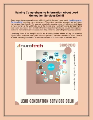 gaining comprehensive information about lead