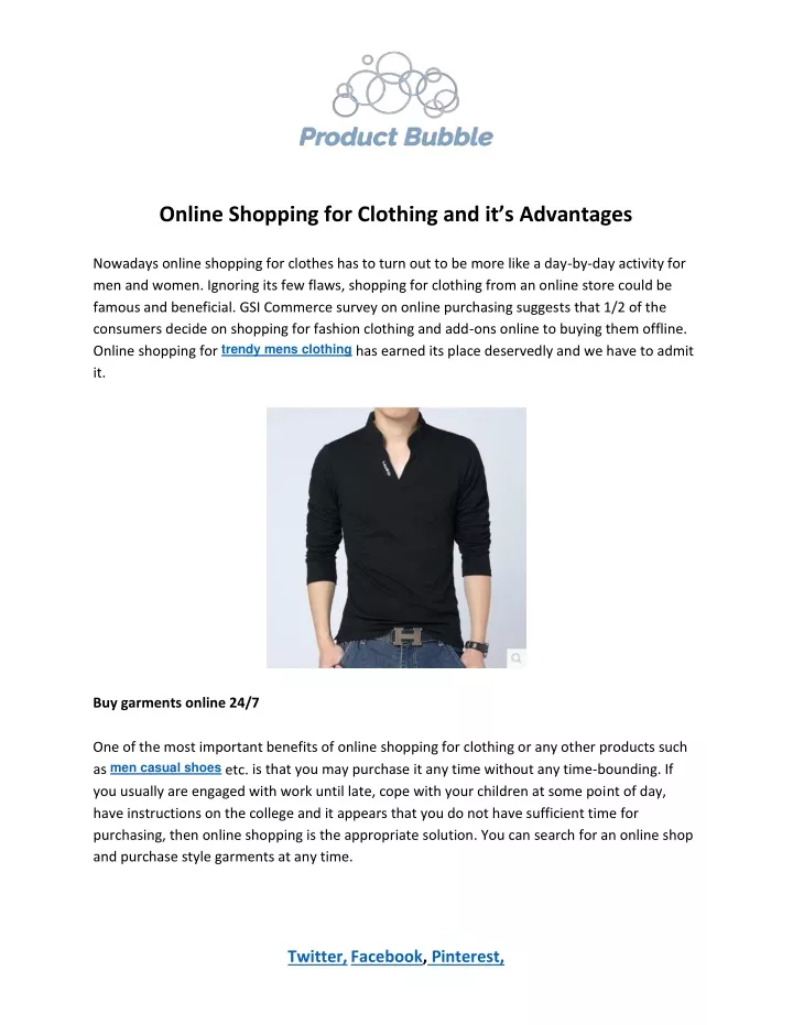 online shopping for clothing and it s advantages