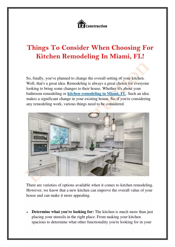 things to consider when choosing for kitchen