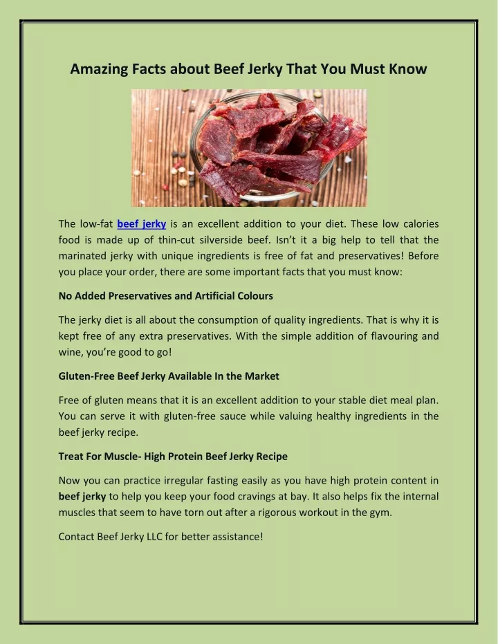 amazing facts about beef jerky that you must know