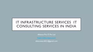IT infrastructure services - IT consulting Services in India