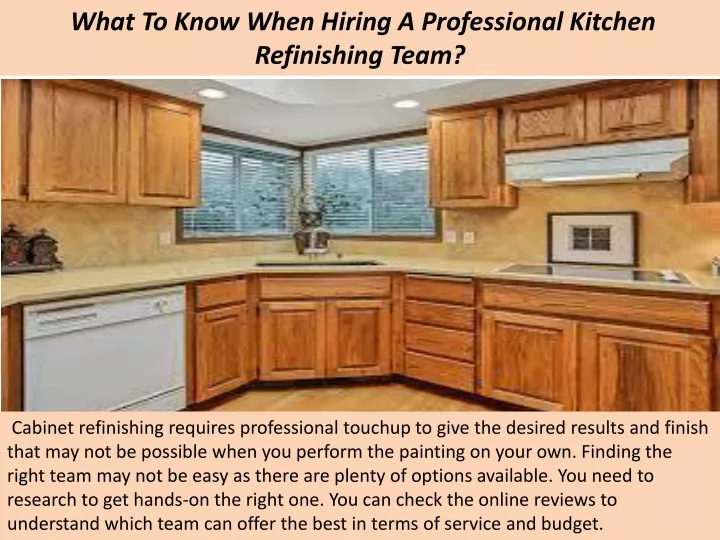 what to know when hiring a professional kitchen refinishing team