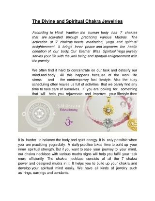 The Divine and Spiritual Chakra Jewelries