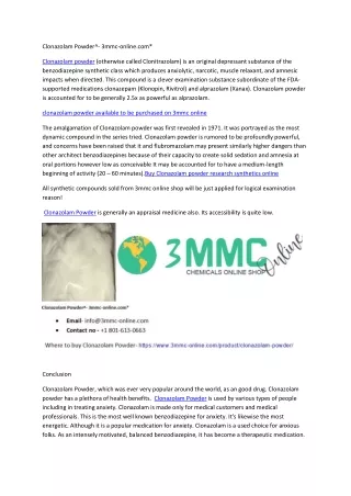 Clonazolam Powder^- 3mmc-online.com*