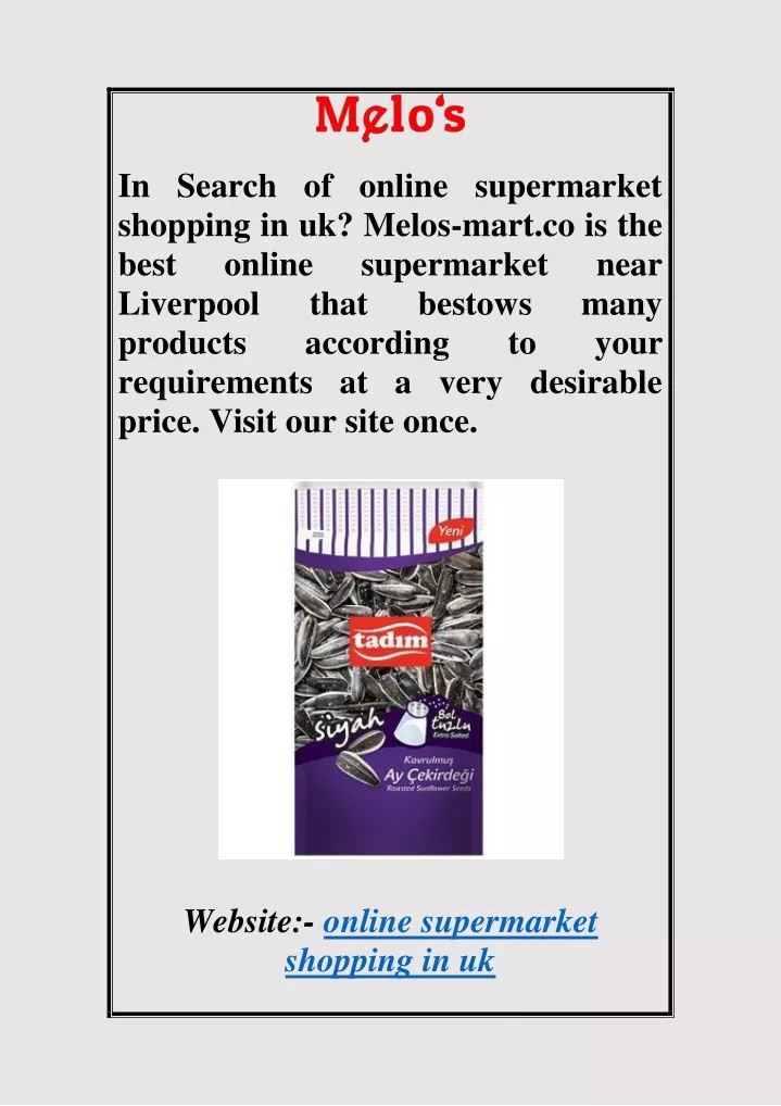 in search of online supermarket shopping