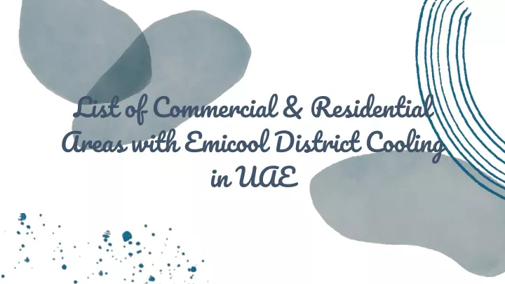 list of commercial residential areas with emicool