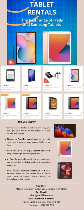 Discover Tablet Rentals Online | Snaffle
