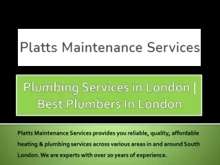 Plumbing Services in London | Best Plumbers In London