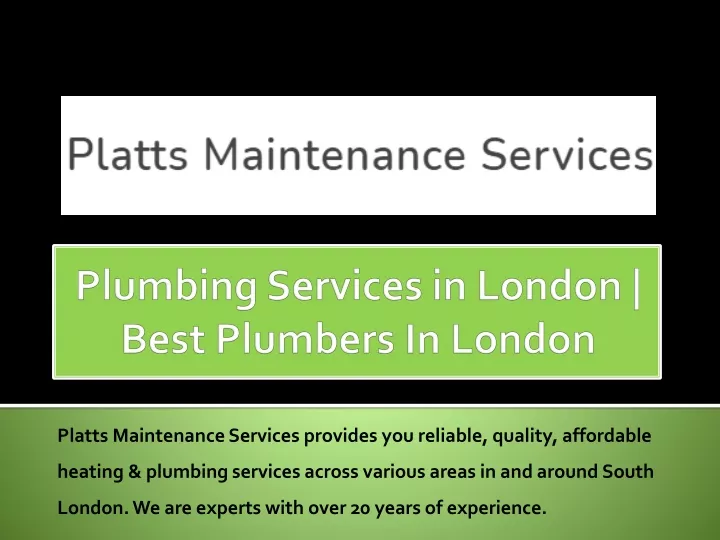 plumbing services in london best plumbers in london