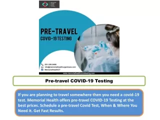 Pre-travel COVID-19 Testing