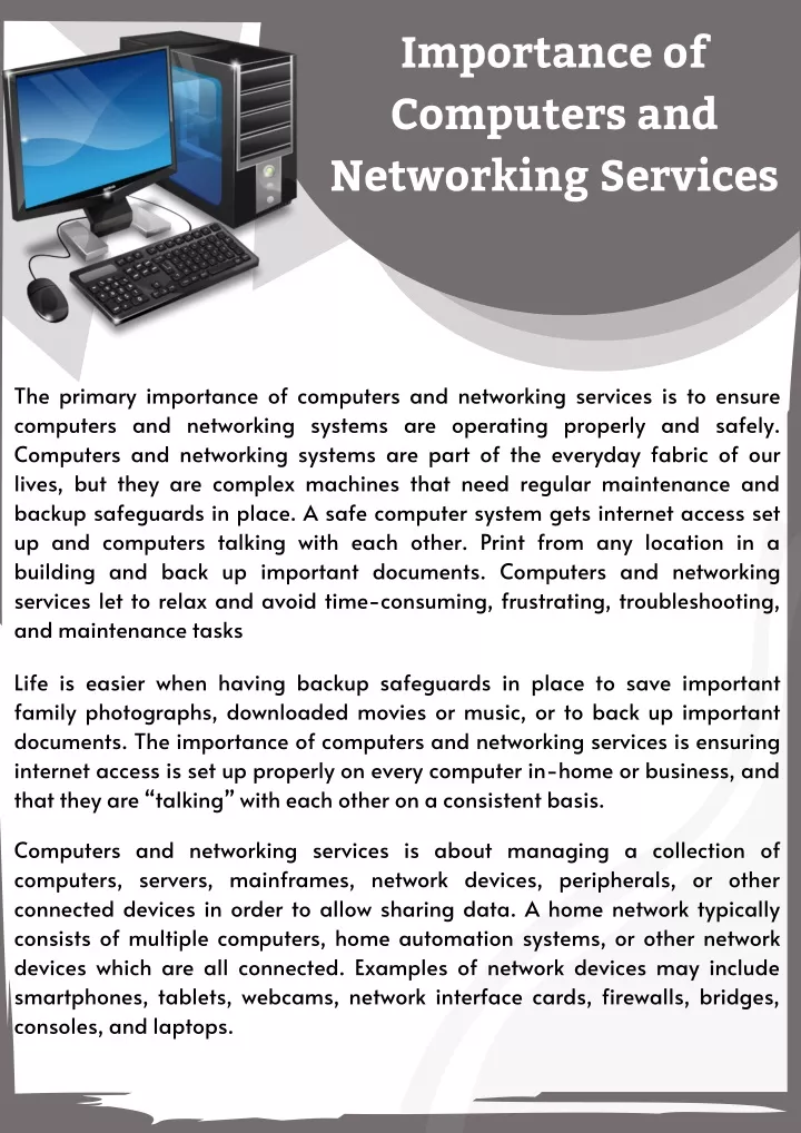 importance of computers and networking services