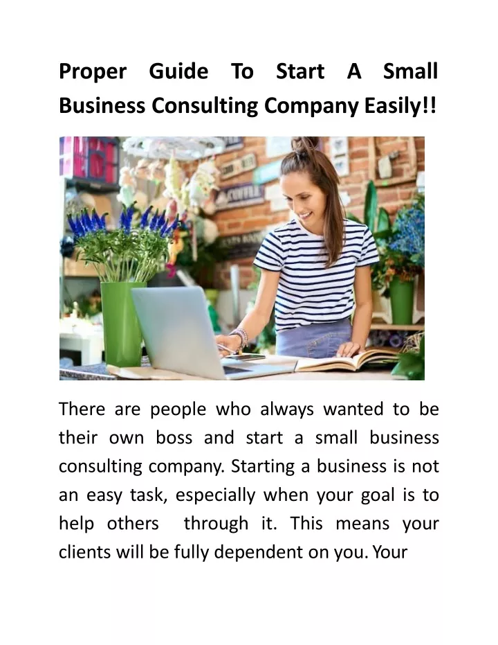 p r oper guide t o s t art a small business consulting company easily