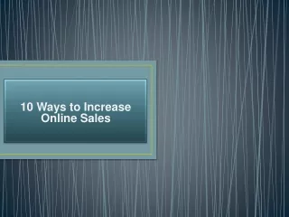 10 Ways to Increase Online Sales