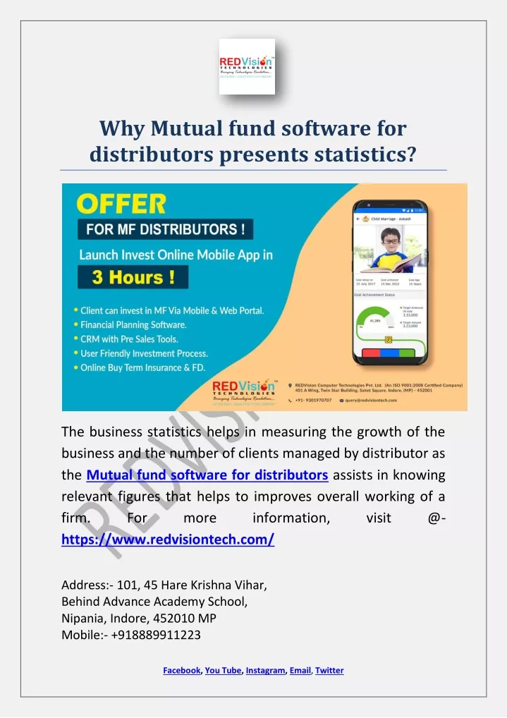 why mutual fund software for distributors