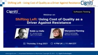 shifting left using cost of quality as a driver