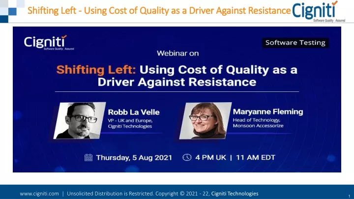 shifting left using cost of quality as a driver