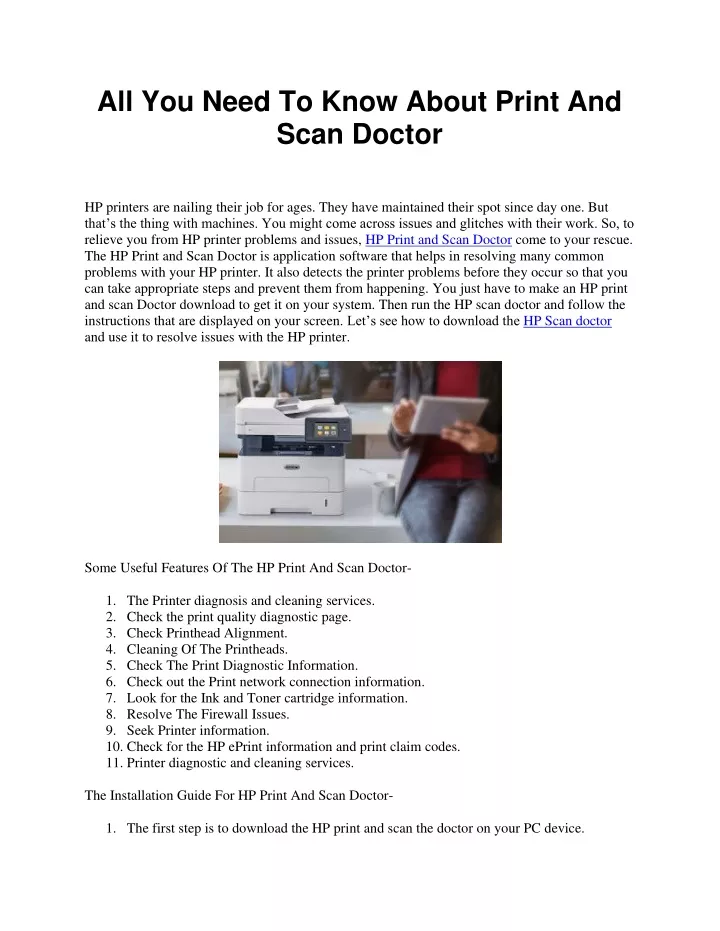 all you need to know about print and scan doctor