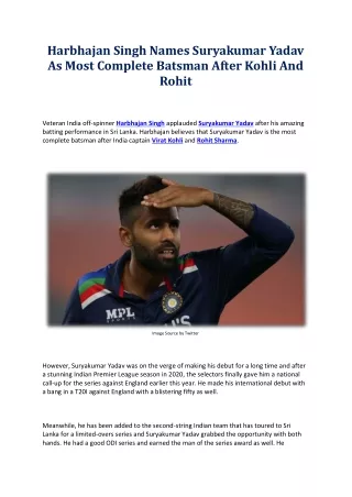 harbhajan singh names suryakumar yadav as most