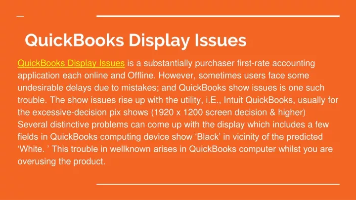 quickbooks display issues
