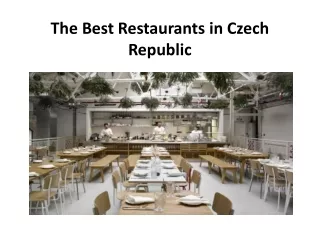 the best restaurants in czech republic
