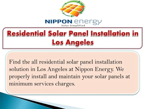 PPT - Residential Solar Panel Installation in Los Angeles PowerPoint ...