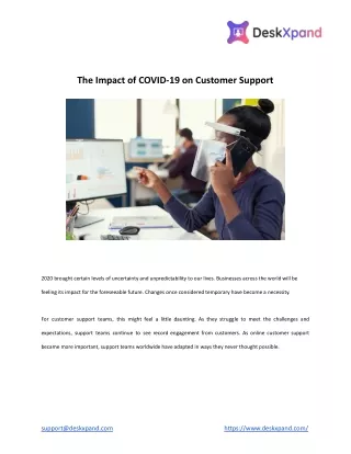 the impact of covid 19 on customer support