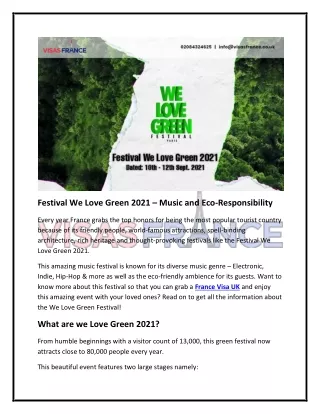 Festival We Love Green 2021 – Music and Eco-Responsibility