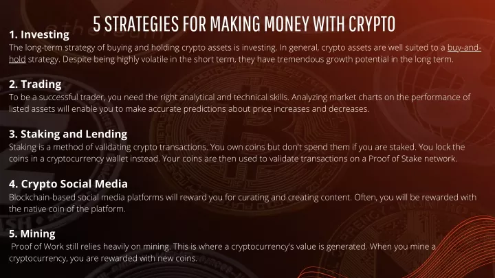 5 strategies for making money with crypto