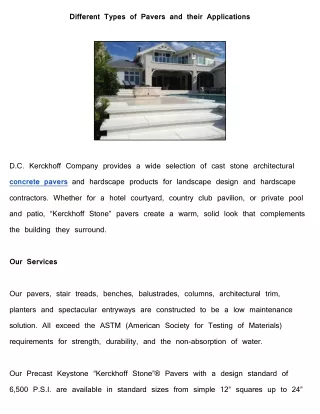 different types of pavers and their applications