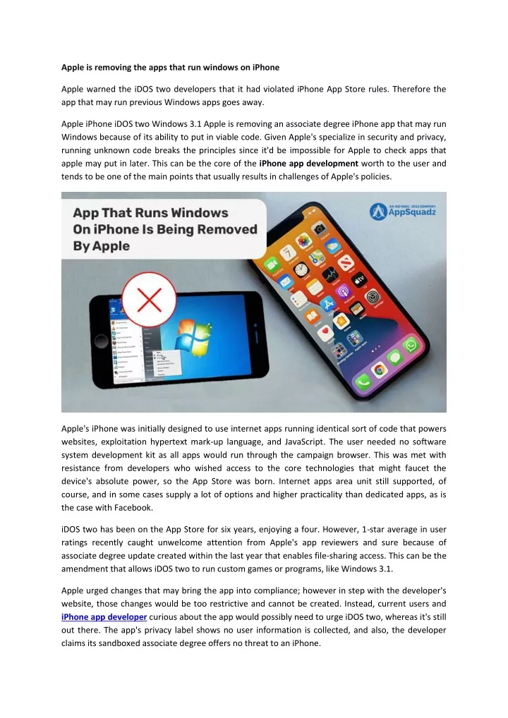apple is removing the apps that run windows