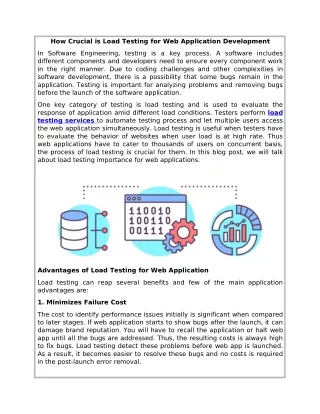 How Crucial is Load Testing for Web Application Development